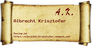 Albrecht Krisztofer névjegykártya